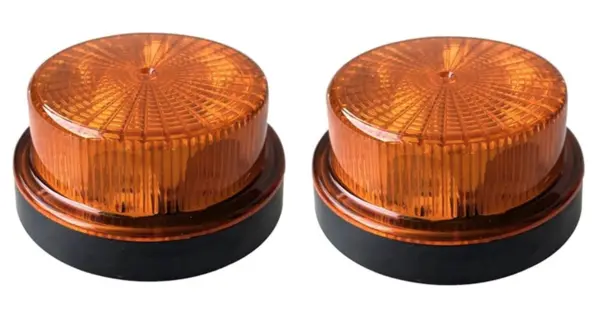 Set 2 Lampi Stroboscopice LED Portocalii 12V 24V semnalizare pentru tractor utilaje si camioane