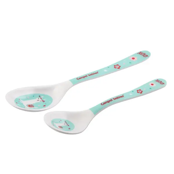 Set 2 linguri pentru bebelusi Canpol Exotic Animals Turcoaz