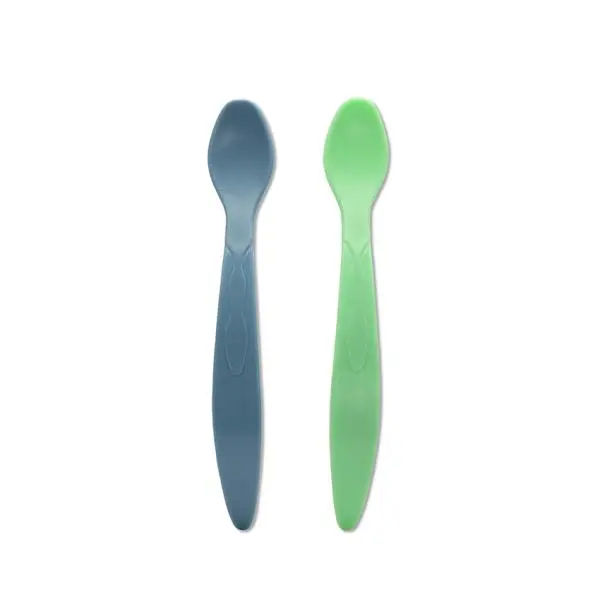 Set 2 lingurite Lorelli Verde Albastru flexibile cu maner lung si margine rotunjita