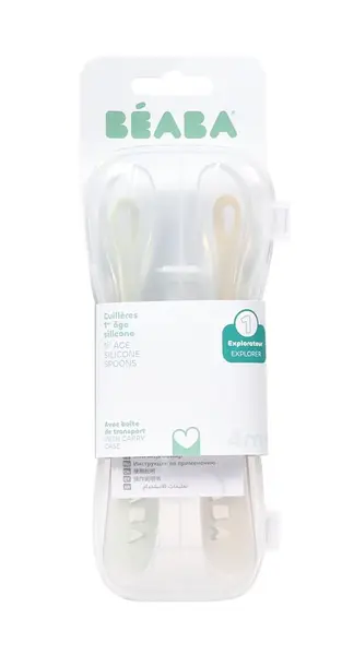 Set 2 lingurite silicon Beaba Clay +4 luni