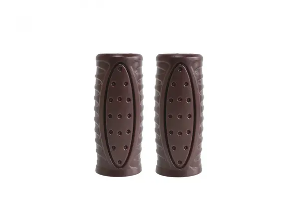 Set 2 mansoane biciclete KRIS Shogun, 90mm, PVC, culoare maro