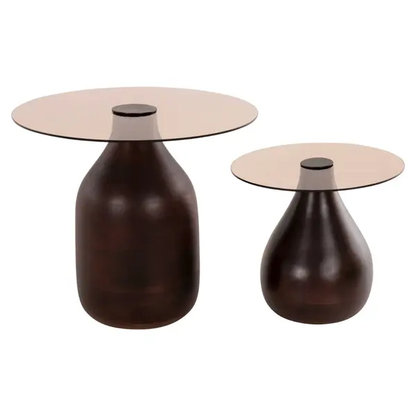 Set 2 masute de cafea BOUVET Ø40x36/55x49 CM - Default Title