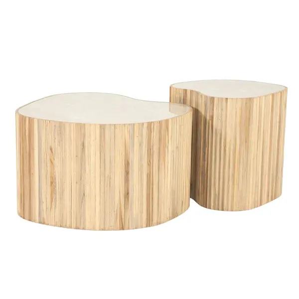 Set 2 masute de cafea CORSIN HEARTS 60x37/42x42 CM - Lemn