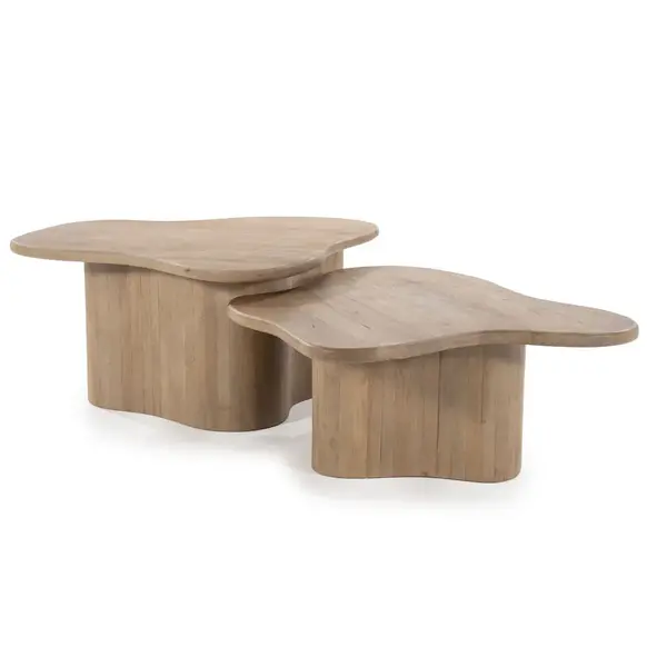 Set 2 masute de cafea FALIO 75x38/75/65/32 CM - Lemn