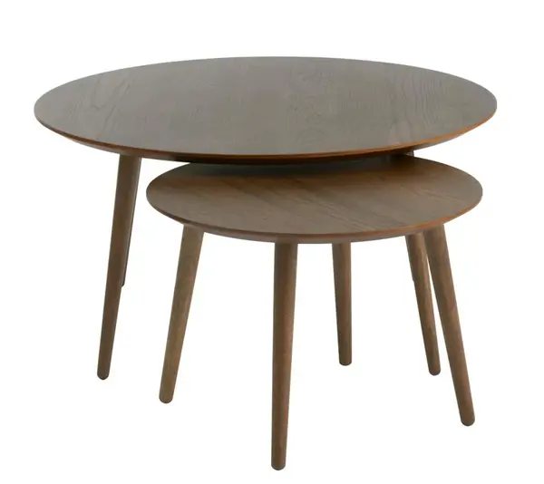 Set 2 masute de cafea LEVION Ø58/88 x 41/45 CM - Maro