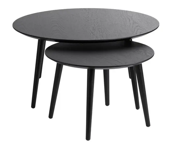 Set 2 masute de cafea LEVION Ø58/88 x 41/45 CM - Negru