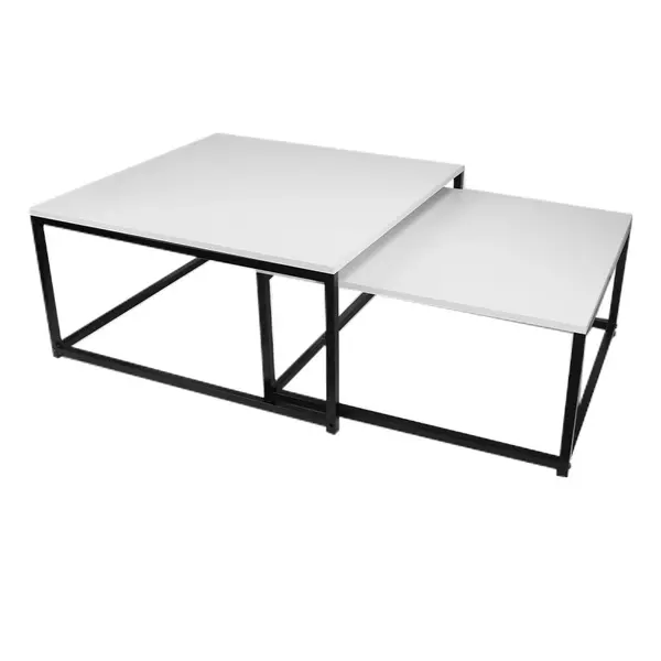 Set 2 masute de cafea MAGNO WHITE 65x32/75x37 CM - Default Title