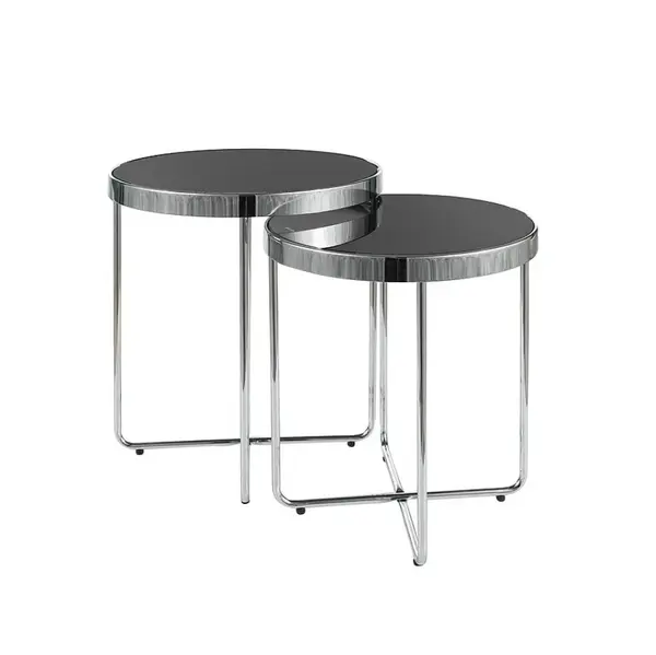 Set 2 masute de cafea NORDUM Ø40x45/45x50 CM - Crom