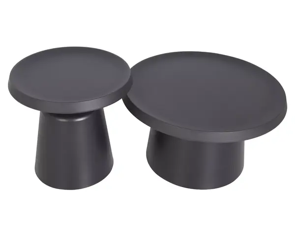 Set 2 masute de cafea PARELA Ø50/70 x 48/39 CM - Negru