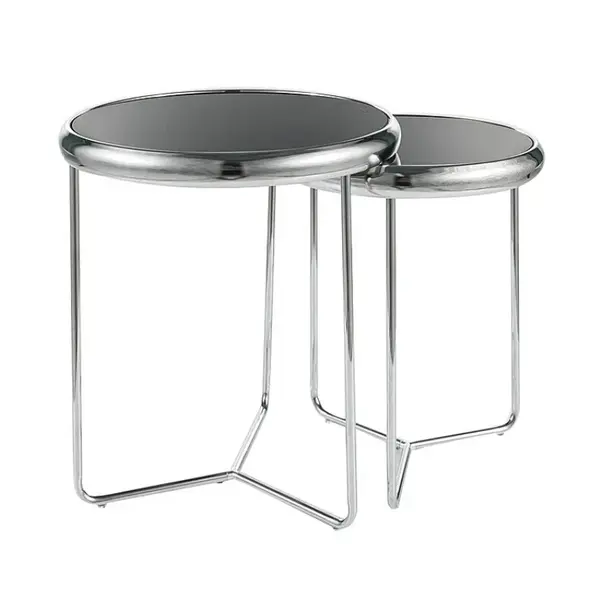 Set 2 masute de cafea TARIKS Ø40x45/47x50 CM - Crom