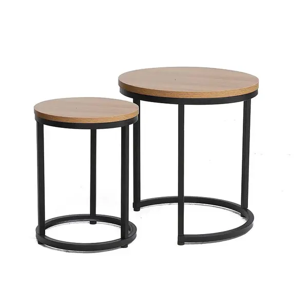 Set 2 masute de cafea VALENCIA WOOD Ø45/32 CM - Default Title