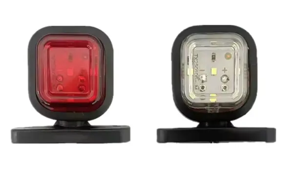 Set 2 Mini lampi de gabarit rosu+alb 16 led de 12v 24v Patrate