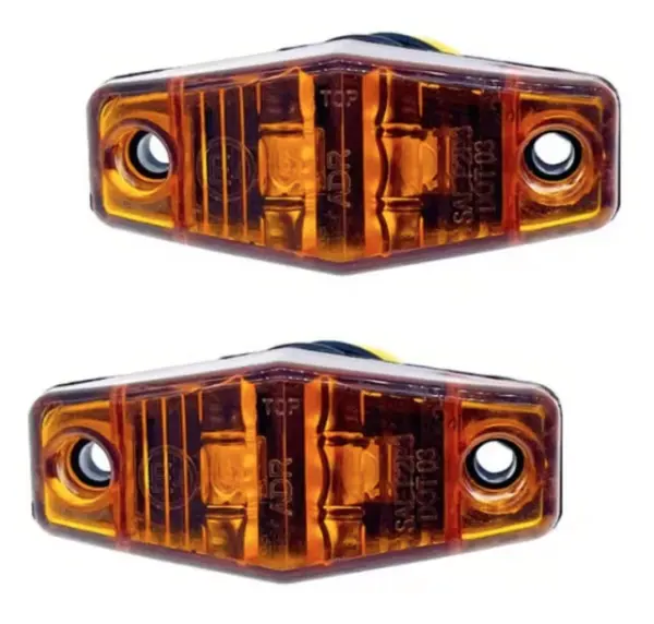Set 2 Mini Lampi LED de gabarit Laterale GALBENE 12V/24V Carcasa Transparenta