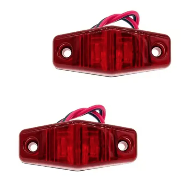Set 2 Mini Lampi LED de gabarit Laterale ROSII 12V/24V Carcasa Transparenta