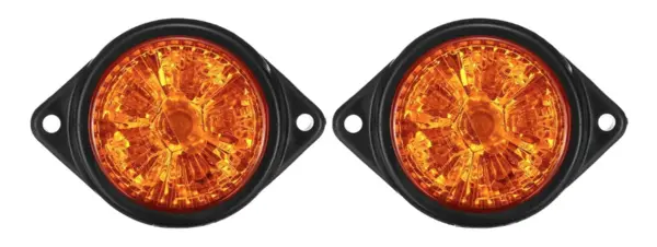 Set 2 mini Lampi LED Laterale Portocalii 12V 24V pentru camion remorca rulota si utilaje semnalizare si Gabarit