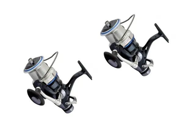 Set 2 mulinete, Diamant Alb, XZ9000, tambur long cast, baitrunner si 10 rulmenti