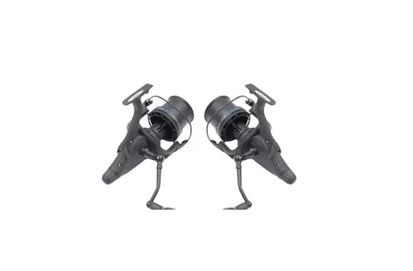 Set 2 Mulinete pentru pescuit la Crap ID 8000 cu tambur metalic, 10 rulmenti si baitrunner
