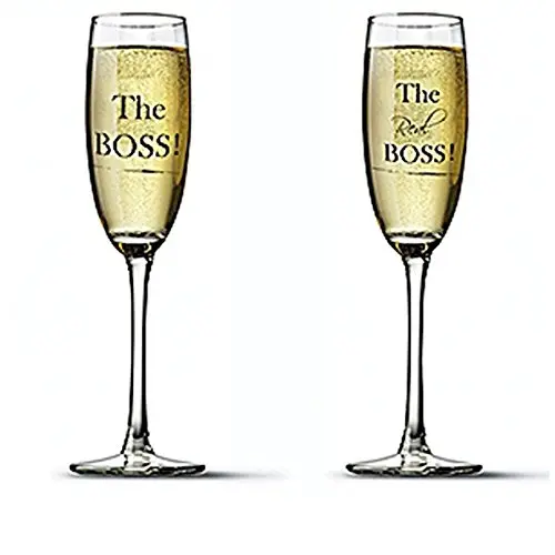 Set 2 pahare pentru sampanie - The Boss & The Real Boss | Lesser & Pavey