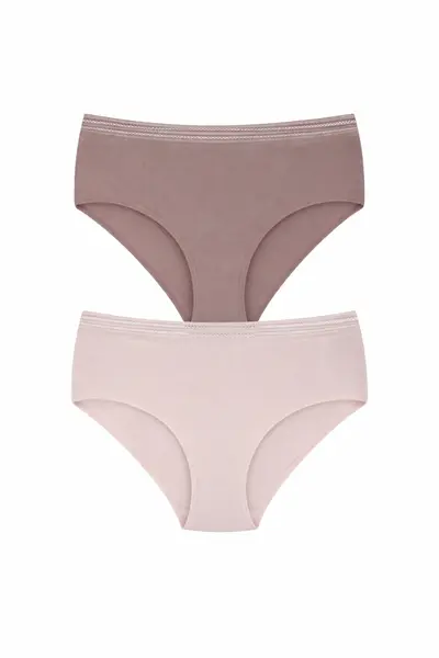 Set 2 perechi de chiloti din bumbac, pentru dama, 20250, Natural