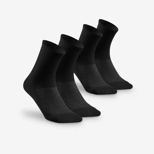 Set 2 perechi șosete lungi Hike 100 Negru Adulți