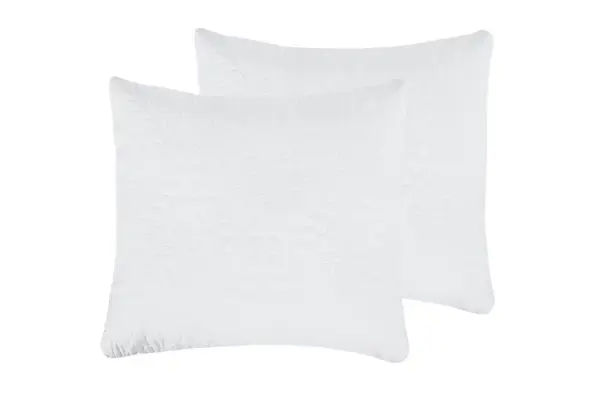 Set 2 Perne 60x60 Somnart Belina, microfibra, lavabile la masina, vidat, alb