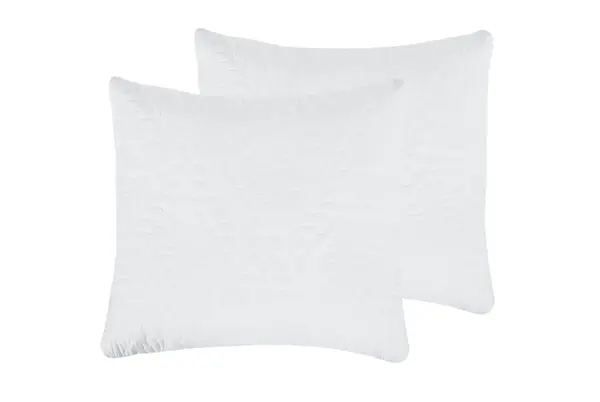 Set 2 Perne 70x70 Somnart Belina, microfibra, lavabile la masina, vidat, alb