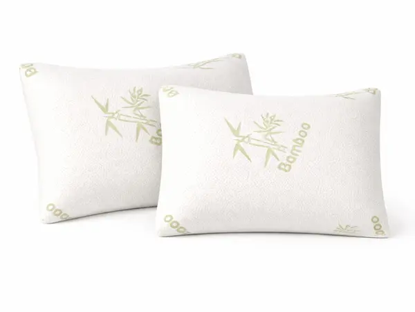 Set 2 perne Bamboo Memory Somnart, husa detasabila bambus, 50x70 cm