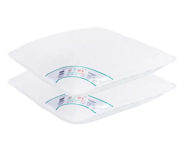 SET 2 Perne Medicinale Hipoalergenice Somnart 60x60cm, HypoallergenicMed, matlasate, lavabile la 95 de grade, fermitate medie spre tare