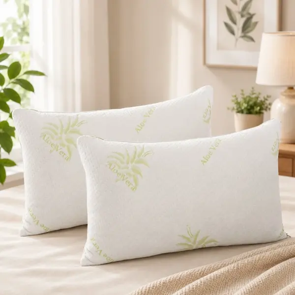 Set 2 Perne Memory Foam Aloe Vera 42x72x11cm, Fabricate in Romania