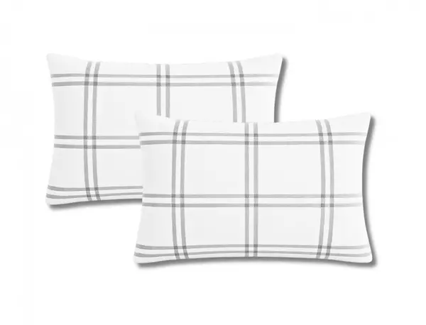 Set 2 perne Somnart Belina Grid din microfibra, lavabile la masina 50 x 70 cm