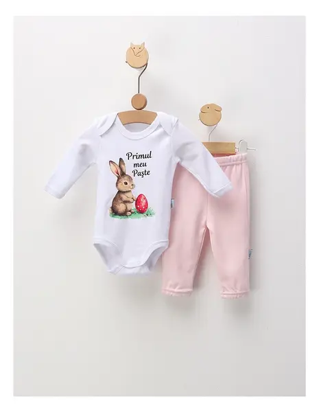 Set 2 piese Minikids, Primul Meu Paste, roz
