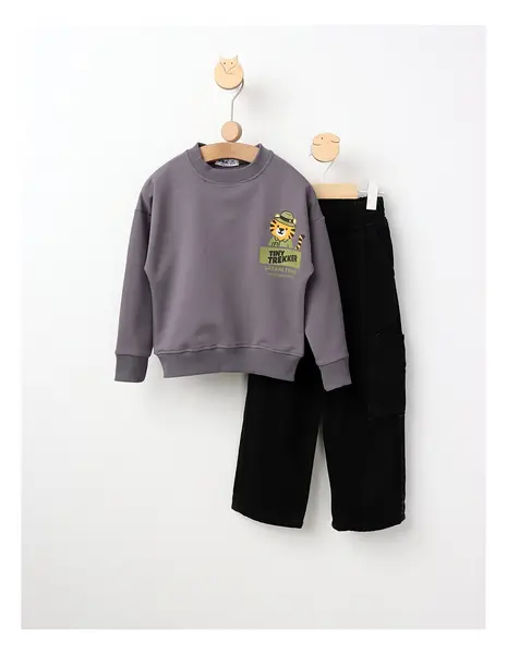 Set 2 piese Tiny trekker gri