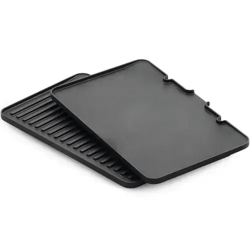Set 2 placi Braun BRSK005: gratar + plita, 37 x 23 cm, aluminiu turnat, detasabile, compatibile cu gratarul electric Braun Multigrill 9 PRO