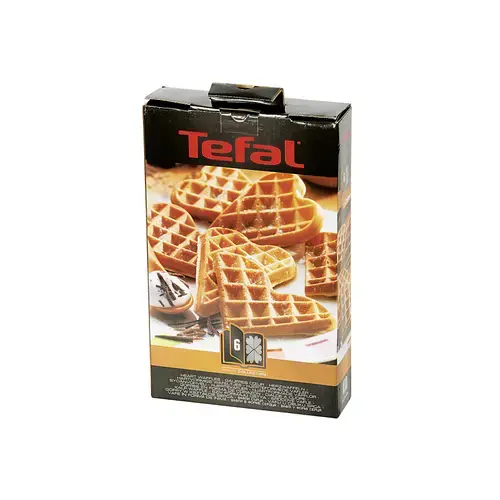 Set 2 placi pentru Vafe in forma de inima, nr 6, Tefal Snack Collection+ Carte de retete