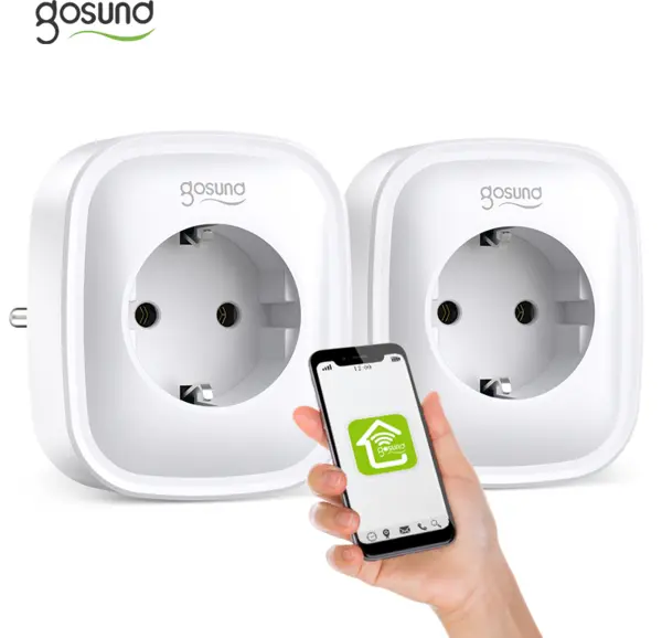 set 2 prize inteligente wifi gosund sp112, 16a, 2x usb,tuya, monitorizare consum energie
