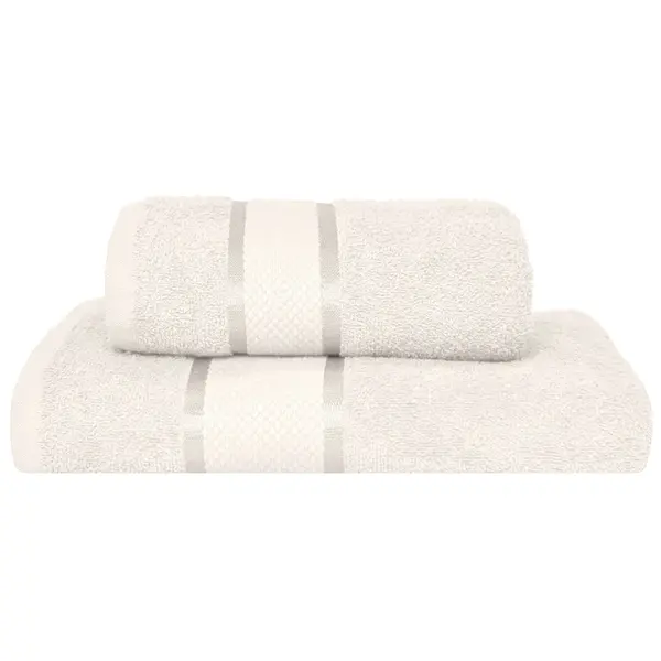 Set 2 Prosoape 50x90 cm, Greek, Bumbac 100%, 400g/m², Linii, Alb