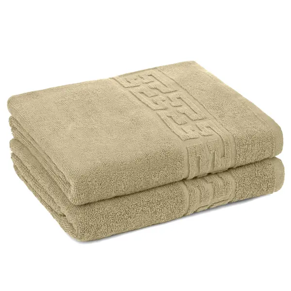 Set 2 Prosoape 50x90 cm, Greek, Bumbac 100%, 550g/m², Crem