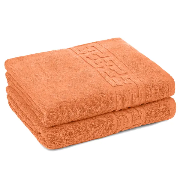 Set 2 Prosoape 50x90 cm, Greek, Bumbac 100%, 550g/m², Portocaliu