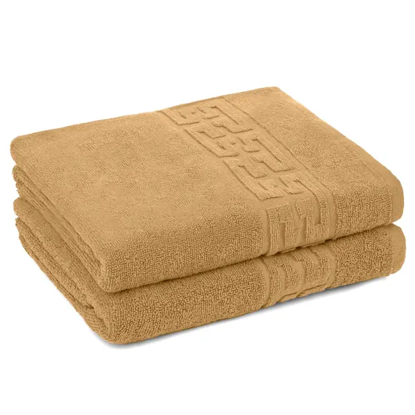 Set 2 Prosoape 70x130 cm, Greek, Bumbac 100%, 550g/m², Bej