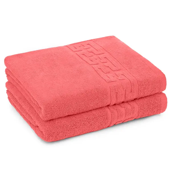 Set 2 Prosoape 70x130 cm, Greek, Bumbac 100%, 550g/m², Corai