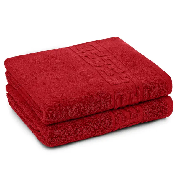 Set 2 Prosoape 70x130 cm, Greek, Bumbac 100%, 550g/m², Rosu