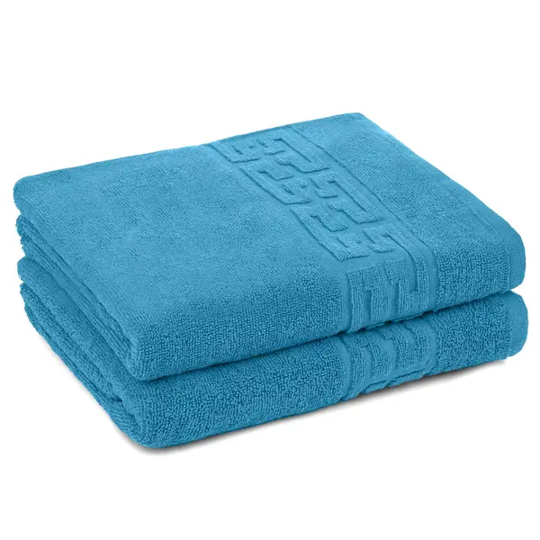 Set 2 Prosoape 70x130 cm, Greek, Bumbac 100%, 550g/m², Turqoaz