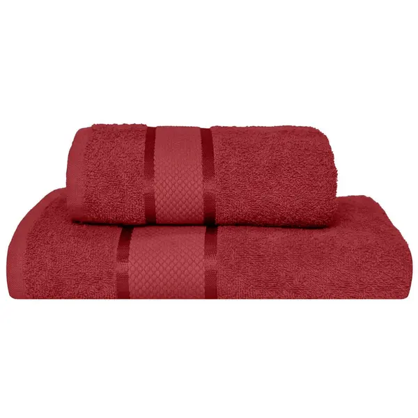 Set 2 Prosoape Baie, Bumbac 100%, 400g/m², Linii,Grena