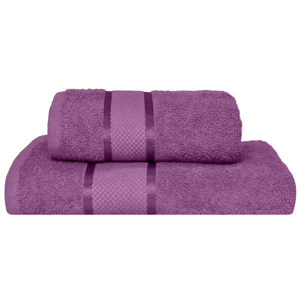 Set 2 Prosoape Baie, Bumbac 100%, 400g/m², Linii, Mov