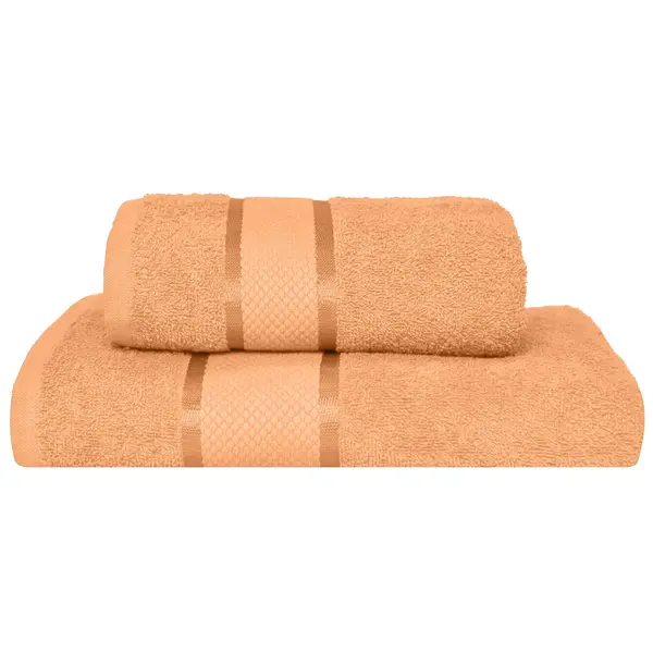 Set 2 Prosoape Baie, Bumbac 100%, 400g/m², Linii, Piersica