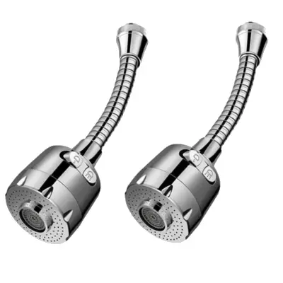 Set 2 Racorduri Universale SILVER Flexibile cu Cap de Dus Robinet