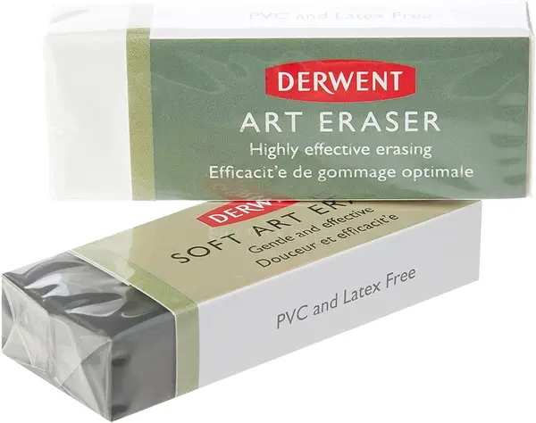 Set 2 radiere Derwent Professional una patrata alba pentru uz general si una neagra cu carbune pentru eficienta ridicata blister Set 2 radiere Derwent Professional una patrata alba pentru uz general si una neagra cu carbune pentru eficienta ridicata blis