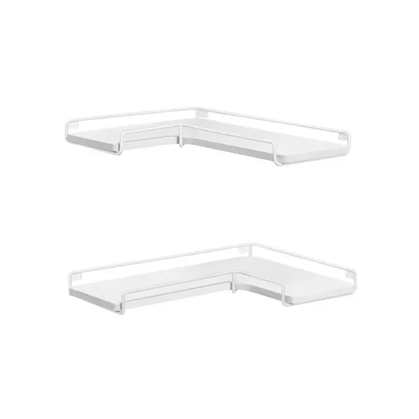 Set 2 rafturi de colt Vasagle Alb 40x29x4 cm