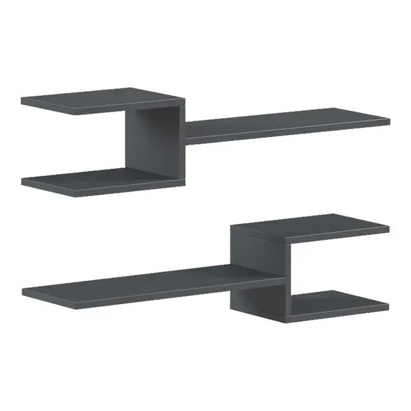 Set 2 rafturi de perete Sumpa, Alb, 65x20x18 cm
