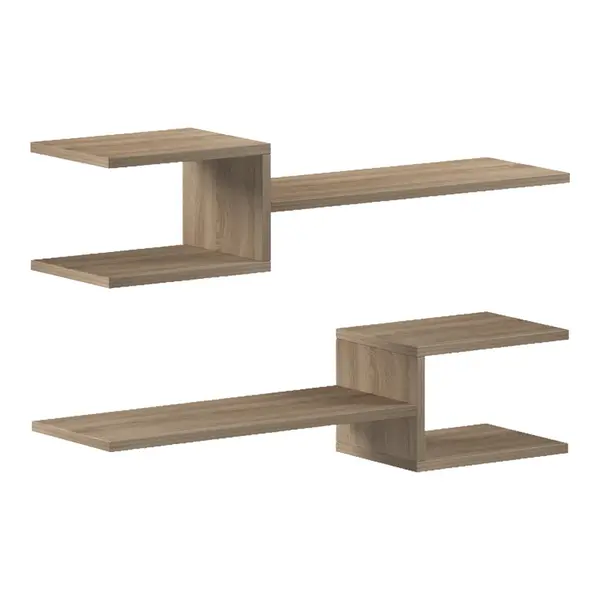 Set 2 rafturi de perete Sumpa, Sonoma, 65x20x18 cm